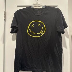 Official NIRVANA Black and Yellow Smiley Face Short Sleeve Tee